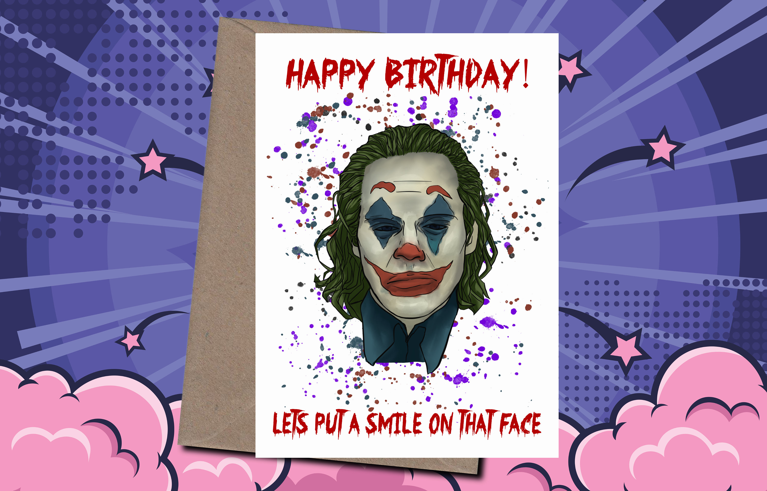 The Joker Birthday Card DC Birthday Card The Joker Etsy
