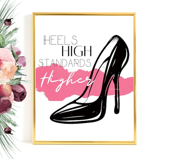 High Heel Wall Art Heels High Standards Higher Wall Art Shoe 