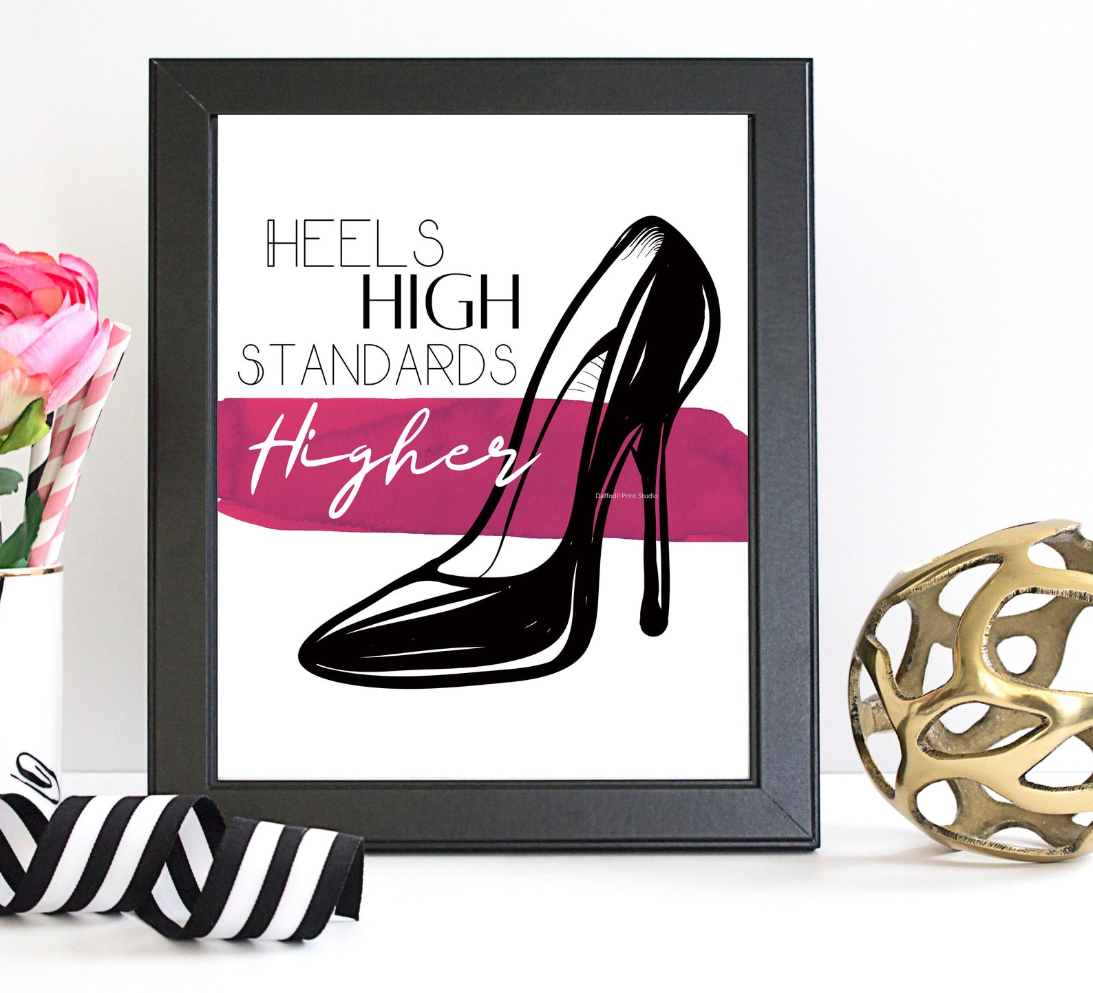 High Heel Wall Art Heels High Standards Higher Wall Art Shoe Etsy