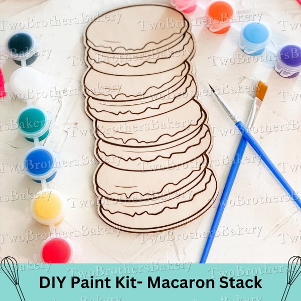 DIY Macaron Stack, Macaron Kit, Kids Activity, DIY paint kit, Paint Kit, Engraved macarons, Kids Painting Kit, Baking Kit, Macaron Kit