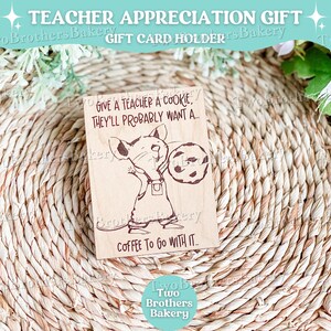 Porta-cartão-presente para professor, presente personalizado para professor, presente de agradecimento ao professor, obrigado professor, dê um biscoito a um rato, etiqueta de café para professor
