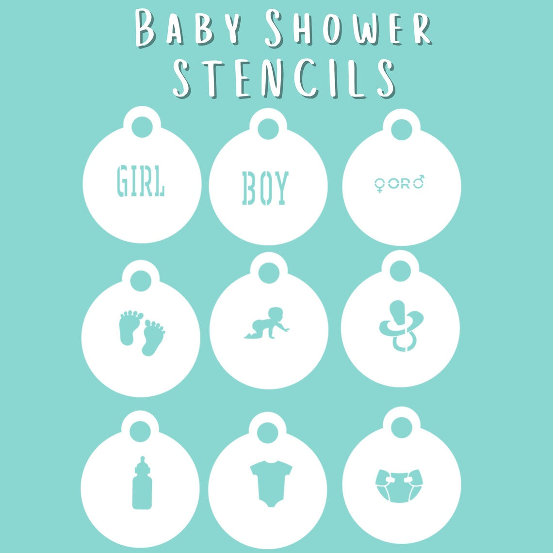 Baby Shower Stencils Baby Shower Cookies Macaron Stencils Etsy