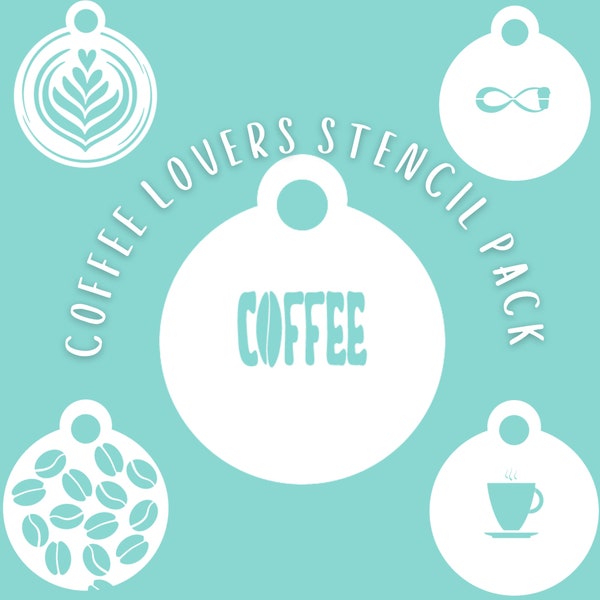 COFFEE Stencils | coffee lover stencil | coffee art stencil | macaron stencils | cookie stencils | custom stencils | coffee lover gift ideas