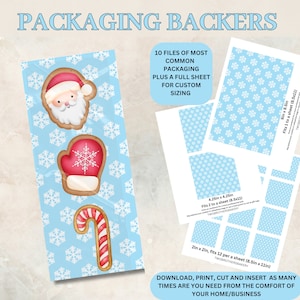 Christmas Cookie Backers | Cookie Backers | Printable Cookie Backer | Christmas Packaging, Xmas Backers, Macaron Backers, Macaron packaging