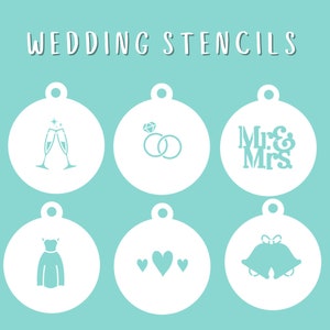 Wedding Stencils | Cookie stencils | silkscreen stencils | custom stencil | wedding shower stencil | bridal party stencils | macaron stencil