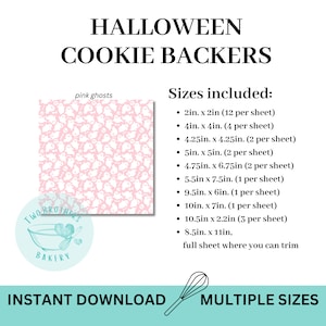 Halloween Cookie Backers | Cookie Backers | Printable Cookie Backer | Downloadable Cookie Backer | Instant Download | Halloween Gifts | pink