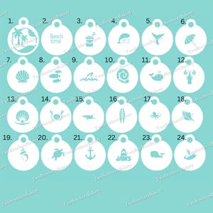 Ocean stencils | water animal stencils | wildlife stencils | whale stencils |  ocean life stencils | Ocean babyshower | Seashell stencils