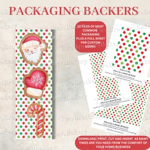 Christmas Cookie Backers | Cookie Backers | Printable Cookie Backer | Christmas Packaging, Xmas Backers, Macaron Backers, Macaron packaging
