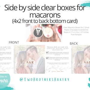 Macaron Clear Box card | Editable Baker Card | Macaron Ingredient | Canva Template | Customizable macaron card | Business Card | Clear Bags