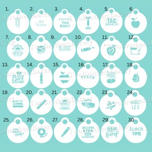 Back to School Stencils | School Stencils | Teacher stencils | Teacher Appreciation Cookies | Student Life Stencils | Teacher Week Stencils