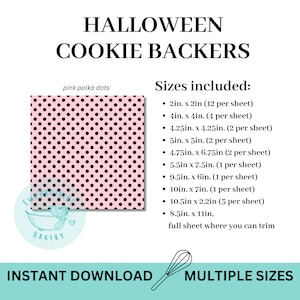 Halloween Cookie Backers | Cookie Backers | Printable Cookie Backer | Downloadable Cookie Backer | Instant Download | Halloween Gifts | pink