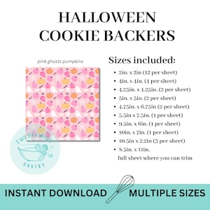 Halloween Cookie Backers | Cookie Backers | Printable Cookie Backer | Downloadable Cookie Backer | Instant Download | Halloween Gifts | pink
