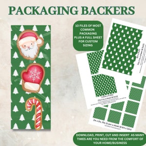 Christmas Cookie Backers | Cookie Backers | Printable Cookie Backer | Christmas Packaging, Xmas Backers, Macaron Backers, Macaron packaging