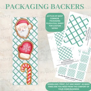 Christmas Cookie Backers | Cookie Backers | Printable Cookie Backer | Christmas Packaging, Xmas Backers, Macaron Backers, Macaron packaging