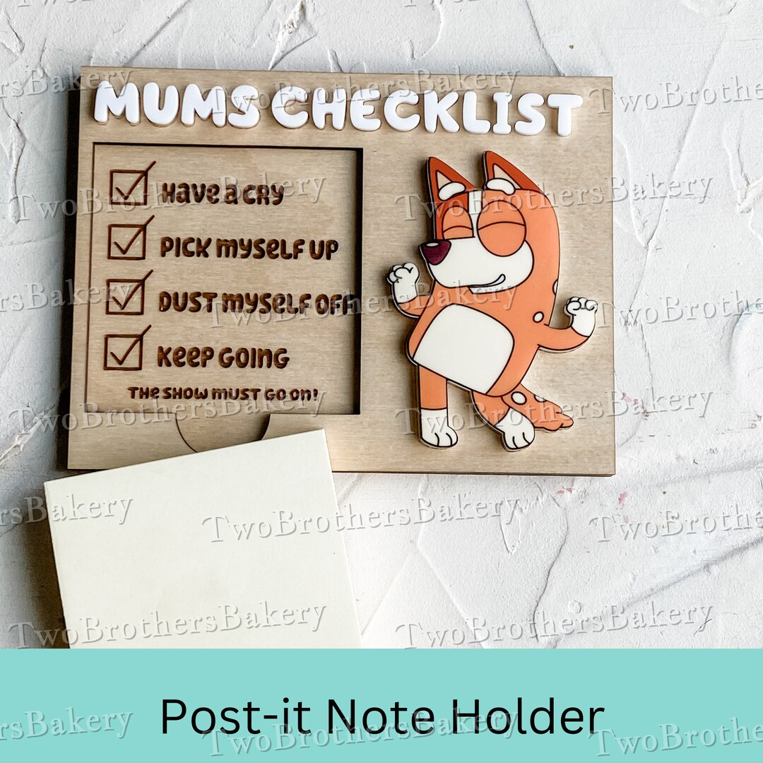 Postit Note Holder, Chilli Heeler, Mom School, Bluey Mom, Mothers Day Gift, Gift for Mothers