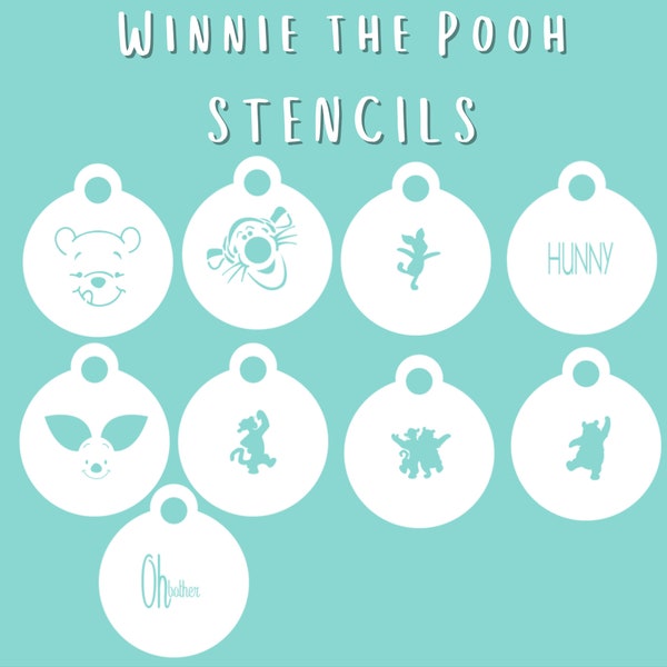 Winnie the Pooh Stencils | Birthday stencils | cookie stencils | macaron stencils | party favor stencils | silkscreen stencils | pooh bear