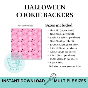 Halloween Cookie Backers | Cookie Backers | Printable Cookie Backer | Downloadable Cookie Backer | Instant Download | Halloween Gifts | pink