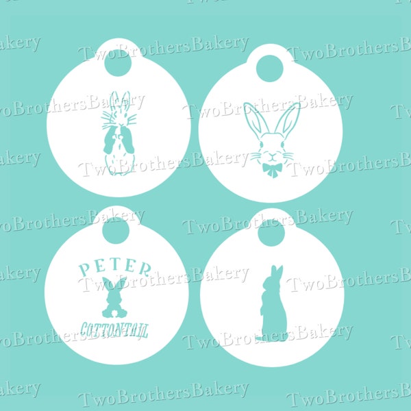 Peter Rabbit stencils, Macaron stencils, Easter stencils, Macaron stencils, silkscreen stencils, food safe stencils, Peter Cottontail