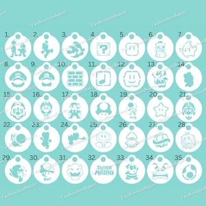 Super mario stencils | super mario birthday | super mario cookies | mario stencils | luigi stencils | bullet bill | Mario party favors
