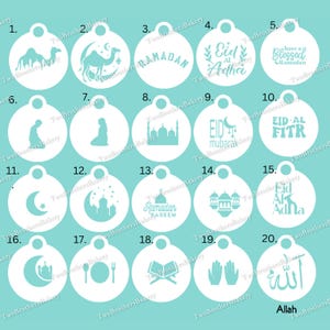 Ramadan stencils | EID stencils | Mubarak stencils | ramadan Kareem stencils | Iftar stencils | Ramadan Cookie Stencils | Mosque Stencils
