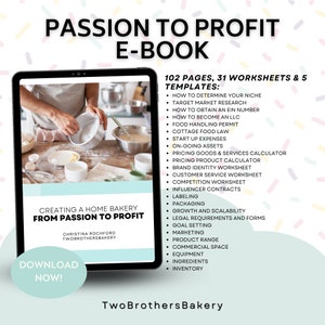 Creating a Home Bakery | From Passion to Profit | Bakery Business Ebook | Home bakery | home bakery guide | Bakery Business Digital Template