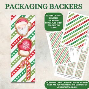 Christmas Cookie Backers | Cookie Backers | Printable Cookie Backer | Christmas Packaging, Xmas Backers, Macaron Backers, Macaron packaging