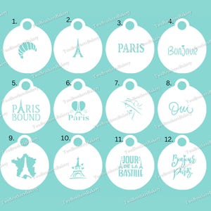 Parisian Stencils | Paris stencils | Eiffel Tower stencils | Paris Cookie Stencils | Parisian Macarons | Bastille Day Stencils | Oui Stencil