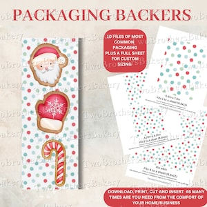 Christmas Cookie Backers | Cookie Backers | Printable Cookie Backer | Christmas Packaging, Xmas Backers, Macaron Backers, Macaron packaging