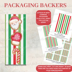 Christmas Cookie Backers | Cookie Backers | Printable Cookie Backer | Christmas Packaging, Xmas Backers, Macaron Backers, Macaron packaging