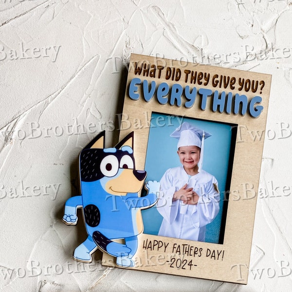 Bluey Dad Frame, Magnetic Photo Frame, Fridge frame for dad, gift for dad, Bandit Heeler, Unique dad gift, fathers day frame, bluey dad