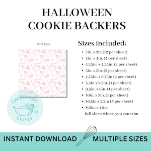 Halloween Cookie Backers | Cookie Backers | Printable Cookie Backer | Downloadable Cookie Backer | Instant Download | Halloween Gifts | pink