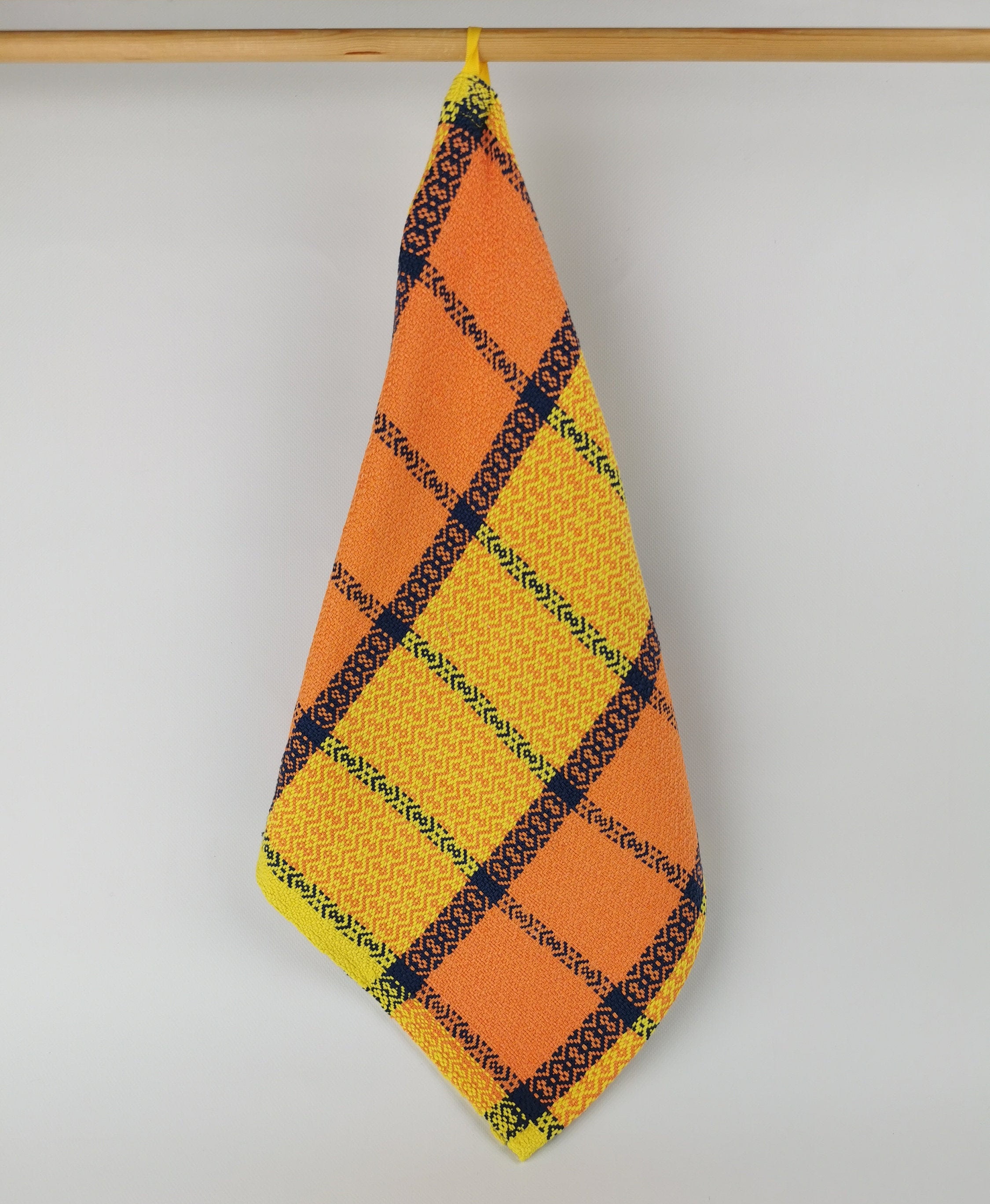 Tea kitchen towel woven cotton kitchen towel yellow bright Etsy