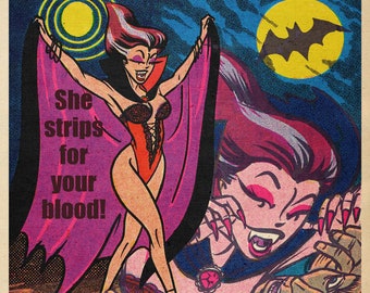 11” x 17” “Vampire Strippers” movie poster_color Giclee print on cotton rag paper
