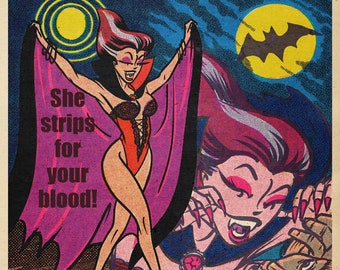 18” x 24 “Vampire Strippers” movie poster_color Giclee print on cotton rag paper