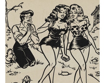 Classic Comicstrip characters Retro Giclee Print Cotton Rag Paper