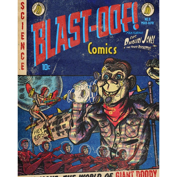 Blast OOF! Comics _Color Giclee Print Retro Classic Sci-Fi Golden Age Comic Book Cotton Rag Paper
