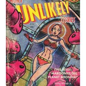 Marooned_Color Giclee Print Retro Classic Sci-Fi Pulp Magazine Cotton Rag Paper