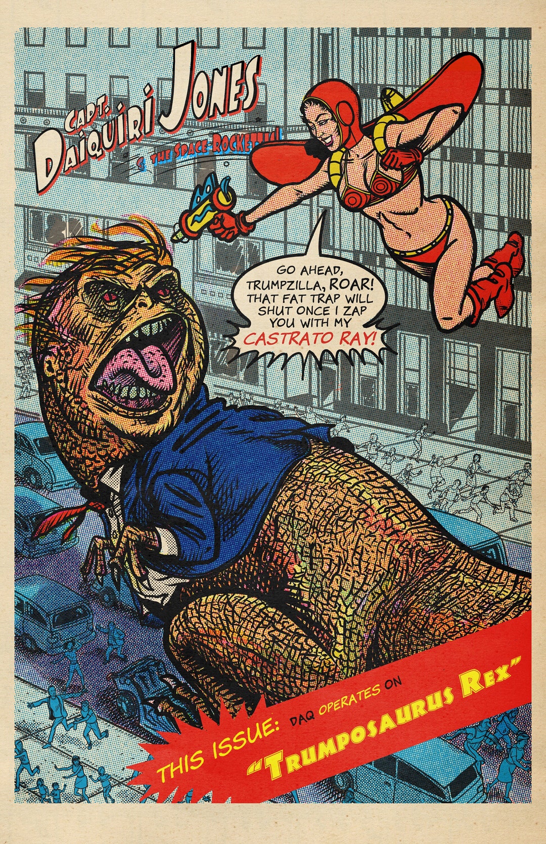 11 X 17 Trumposaurus Vs. Capt. Daiquiri Jones & the Spacerockettes Etsy