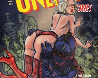 Retro Sci-Fi Pulp Magazine Cover Print: Moon Patrol