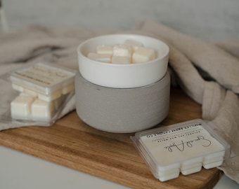 Faux Concrete Electric Wax Warmer for Wax Melts and Candles and Soy Wax Melt Tart| Gray and White Minimal Design | Soy Wax Melts | Gift Idea