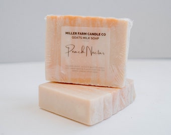 Peach Nectar Goat Milk Bar Soap | Great Lather, Good for Skin | Gift Idea