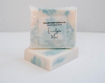 Eucalyptus Mint Goats Milk Bar Soap | Great Lather, Good for Skin | Gift | Gift Idea