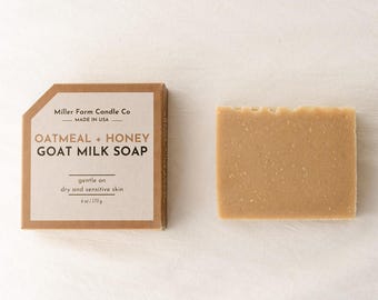 Oatmeal Honey Goat Milk Soap: Cold Process, Handmade, Cozy Scent