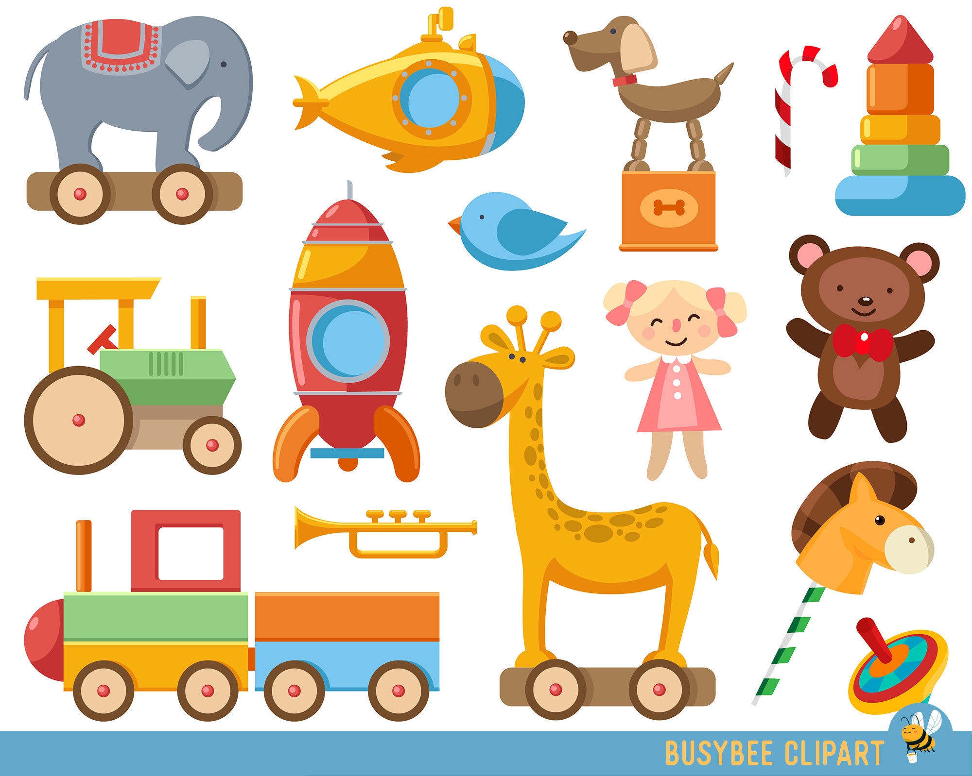 Baby Toys Clipart, Baby Clip Art, Toy Cars , Kids Toys Clipart,digital