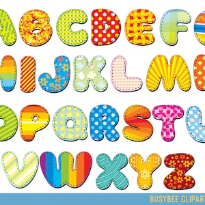 Alphabet clipart color alphabet Digital alphabet letters clipart Digital letters Clip art alphabet Clip art letters clipart Party letters