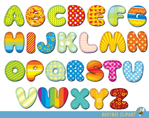 Alphabet Clipart Color Alphabet Digital Alphabet Letters - Etsy