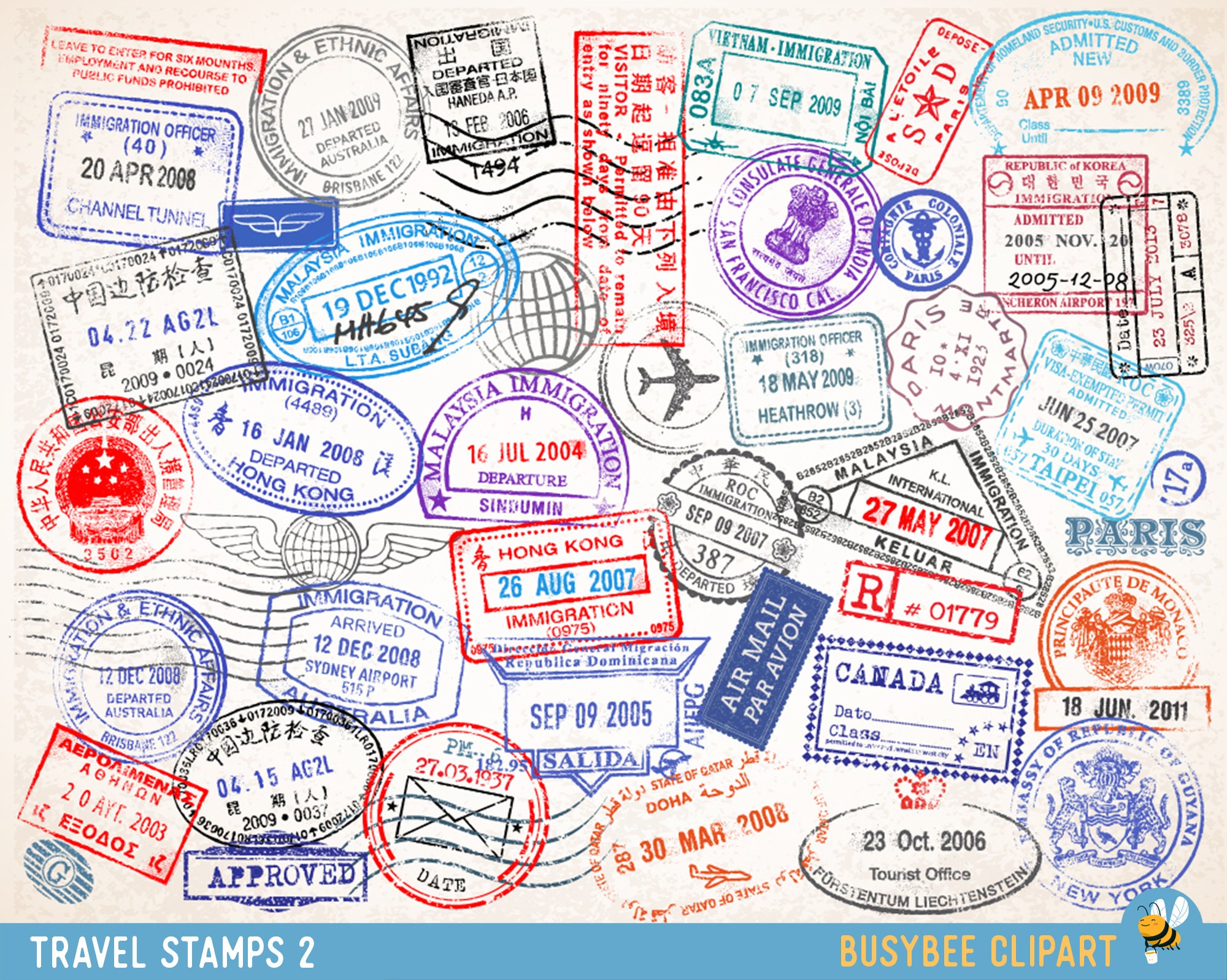travel-stamp-clip-art-design-elements-digital-invitation-etsy