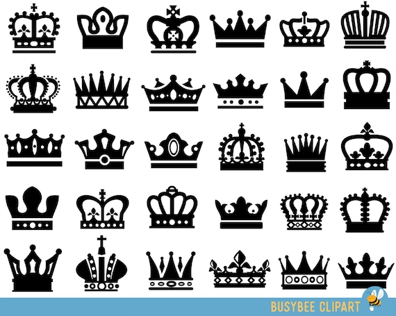 Crown black and white king queen 22 Royalty Free Vector