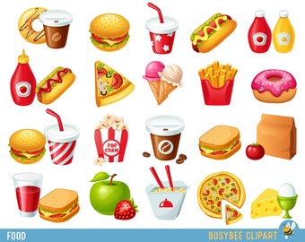 Fast Food Clipart Hamburger Clip art Coffee clip art Food Vector graphic Food clip art Hotdog clipart popcorn clip art ice cream clipart