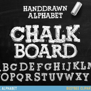 ALFABETO Quadro Clipart Digital Giz Alfabeto Clip Art Mão Desenhada Giz Letras Fundo Quadro Digital Giz Letras